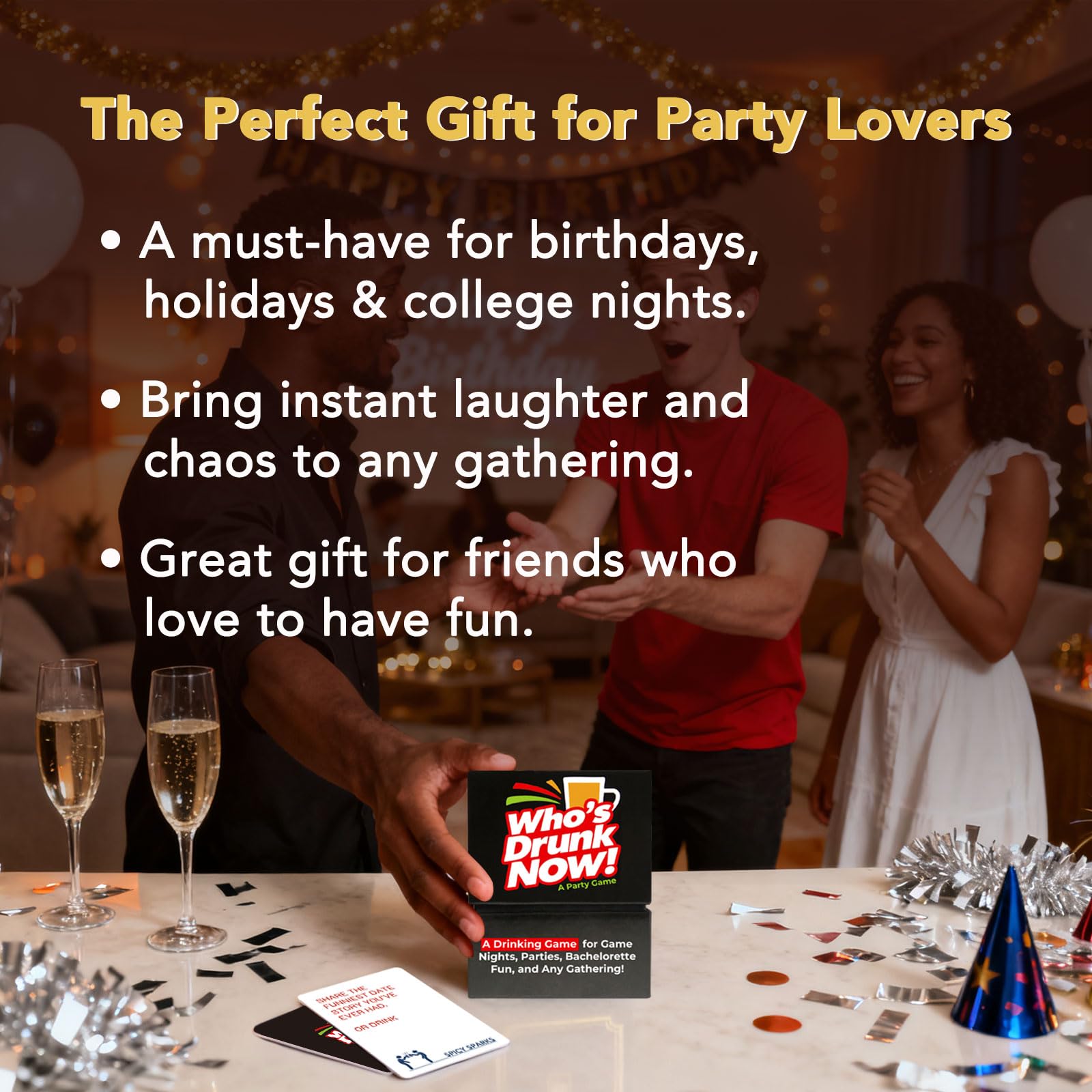 Taxhtext Two to eight players enjoy a 21+ party game night