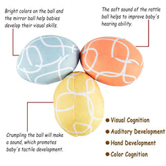 Tayerop colorful patterned ball enhances visual stimulation during sessions.