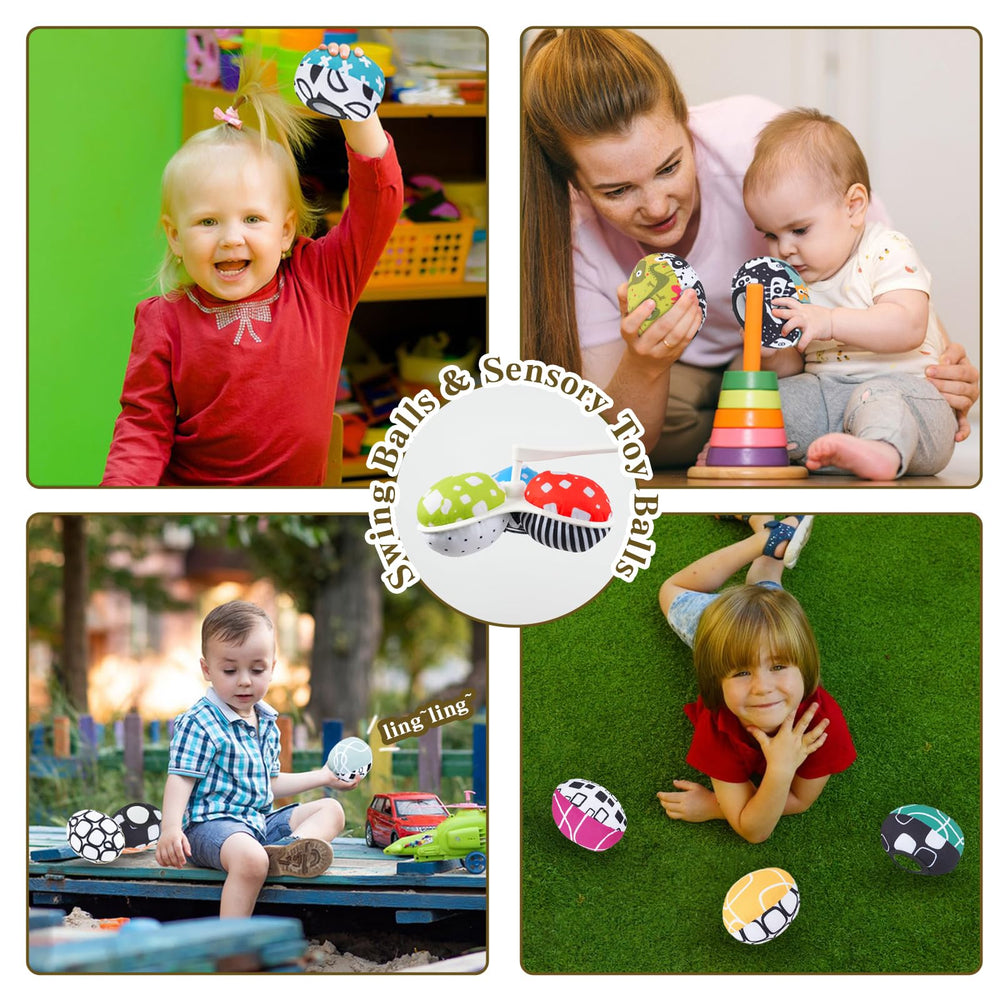 Tayerop Mamaroo crunchy ball creates rustling sound for tactile exploration.