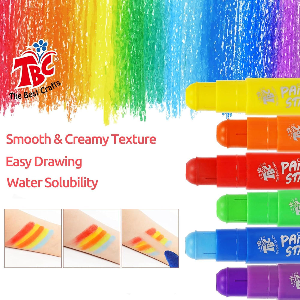 Easy cleanup after use with a wet cloth on TBC paint sticks.