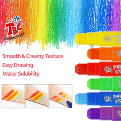Easy cleanup after use with a wet cloth on TBC paint sticks.
