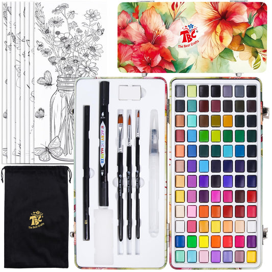TBC The Best Crafts 84-color watercolor palette for vibrant artwork