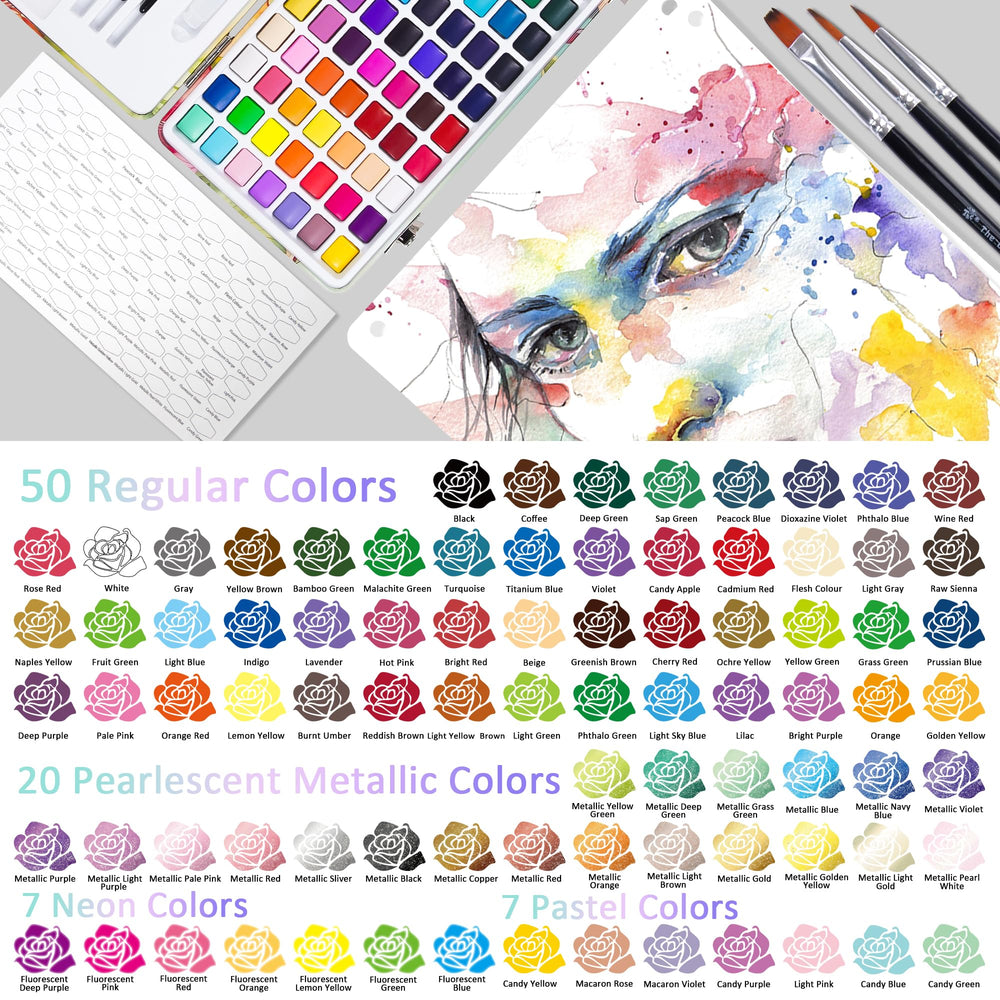 TBC The Best Crafts portable watercolor kit in a tin for art on the go