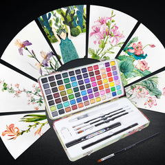 TBC The Best Crafts watercolor art kit contents with brushes and markers