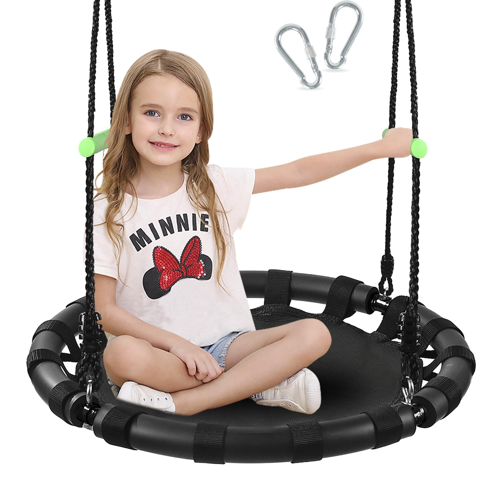TBMLC 24-inch saucer swing frame close-up showing durable steel construction