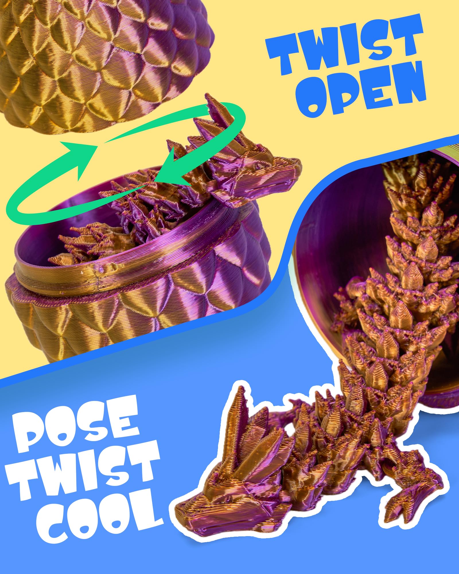TBOLINE articulated crystal dragon: bendable figure for imaginative storytelling and focus.