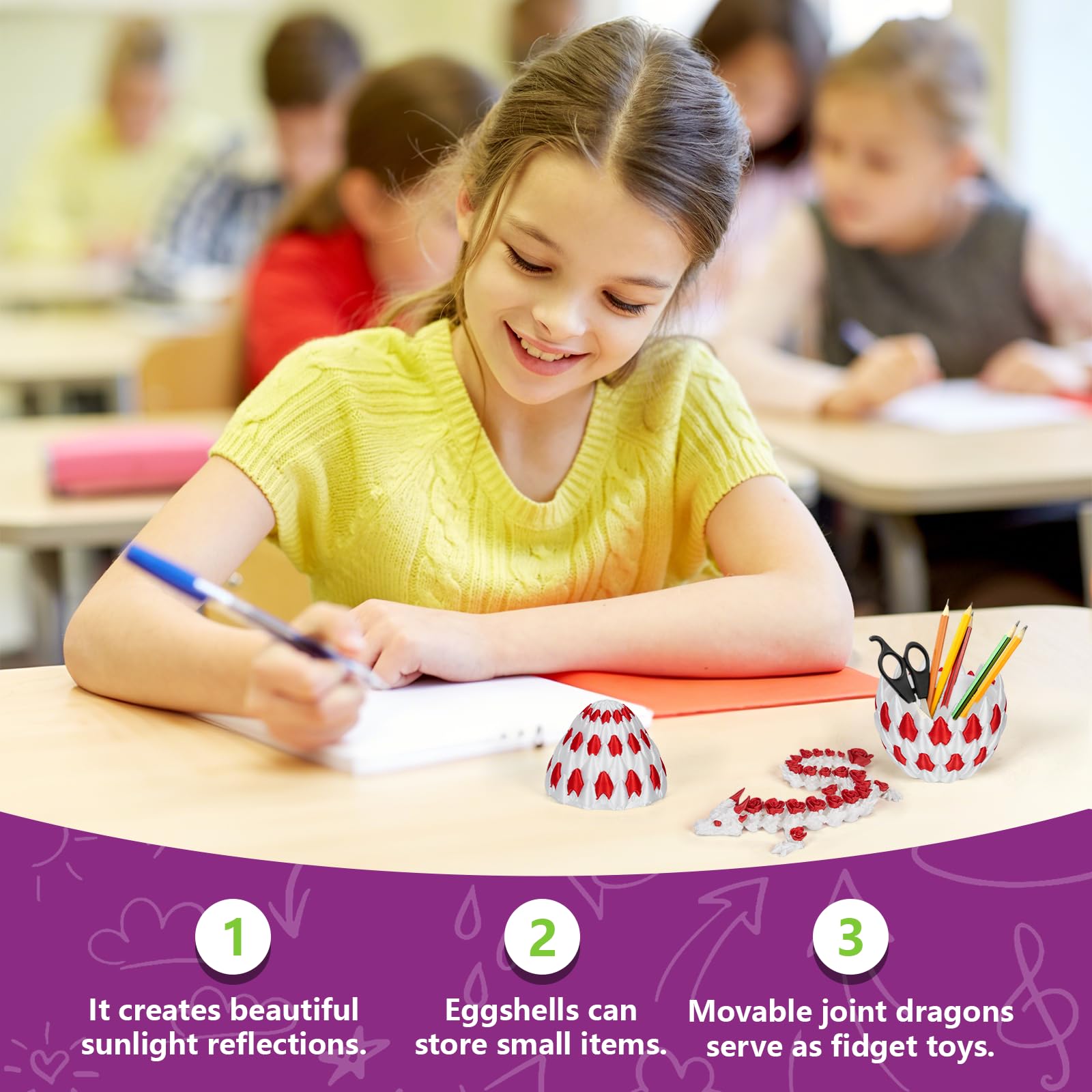 TBOLINE dragon desk toy with flexible joints for relaxing breaks during study or work
