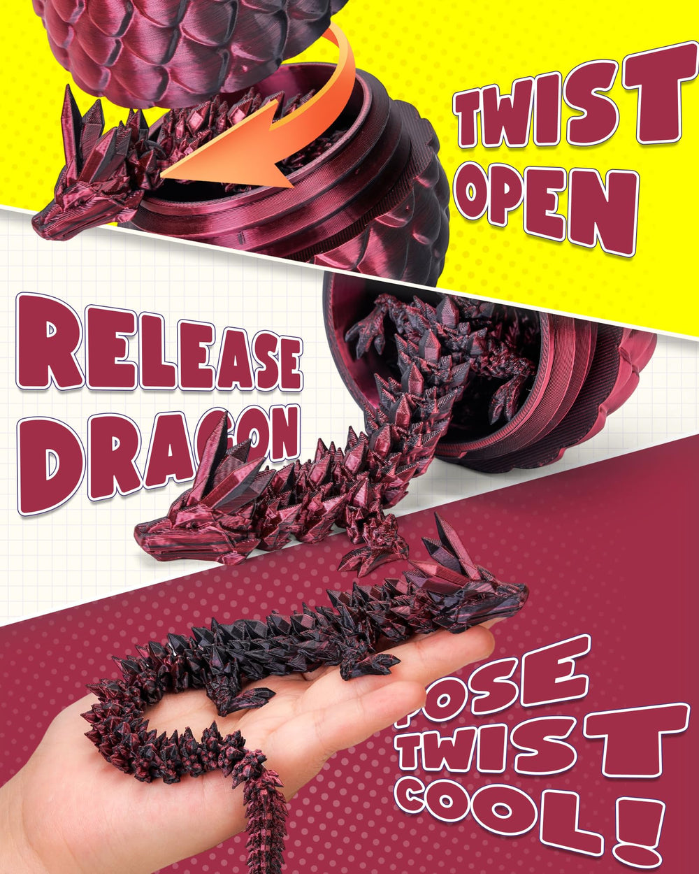 TBOLINE crystal dragon figure from the egg for poseable storytelling.