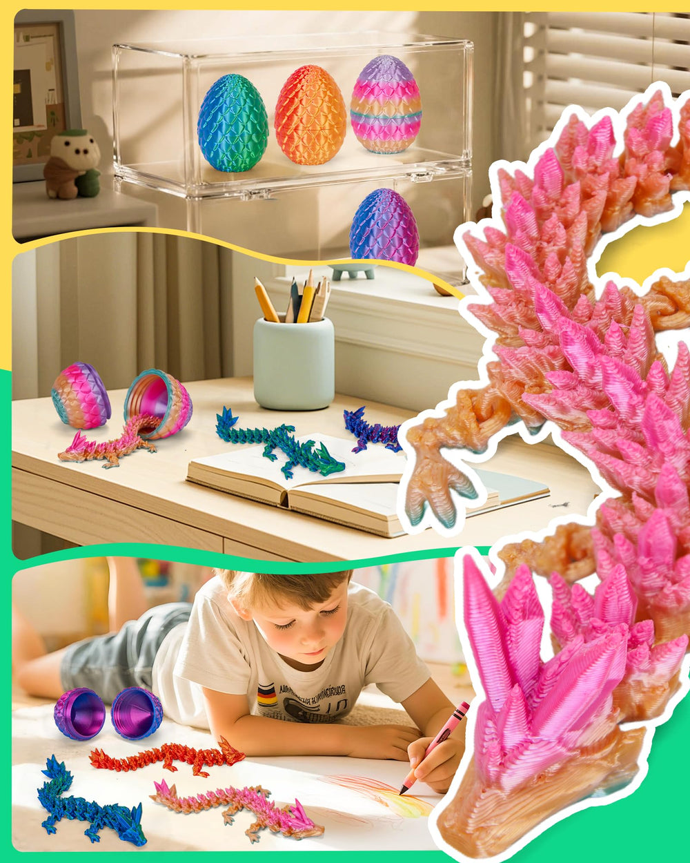 TBOLINE dragon fidget crystal inside supports tactile play and focus.