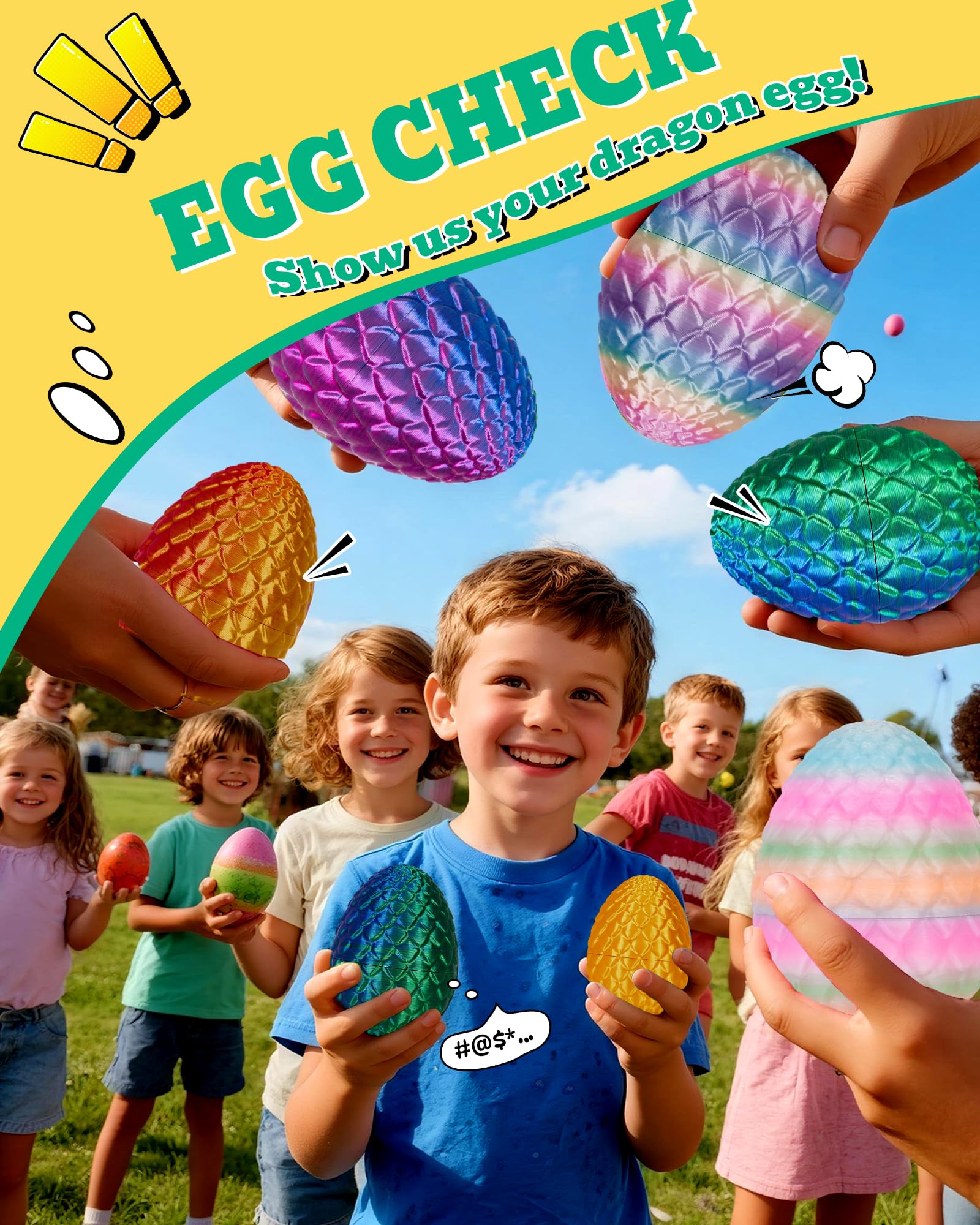 TBOLINE dragon egg with a flexible articulated dragon inside for tactile play