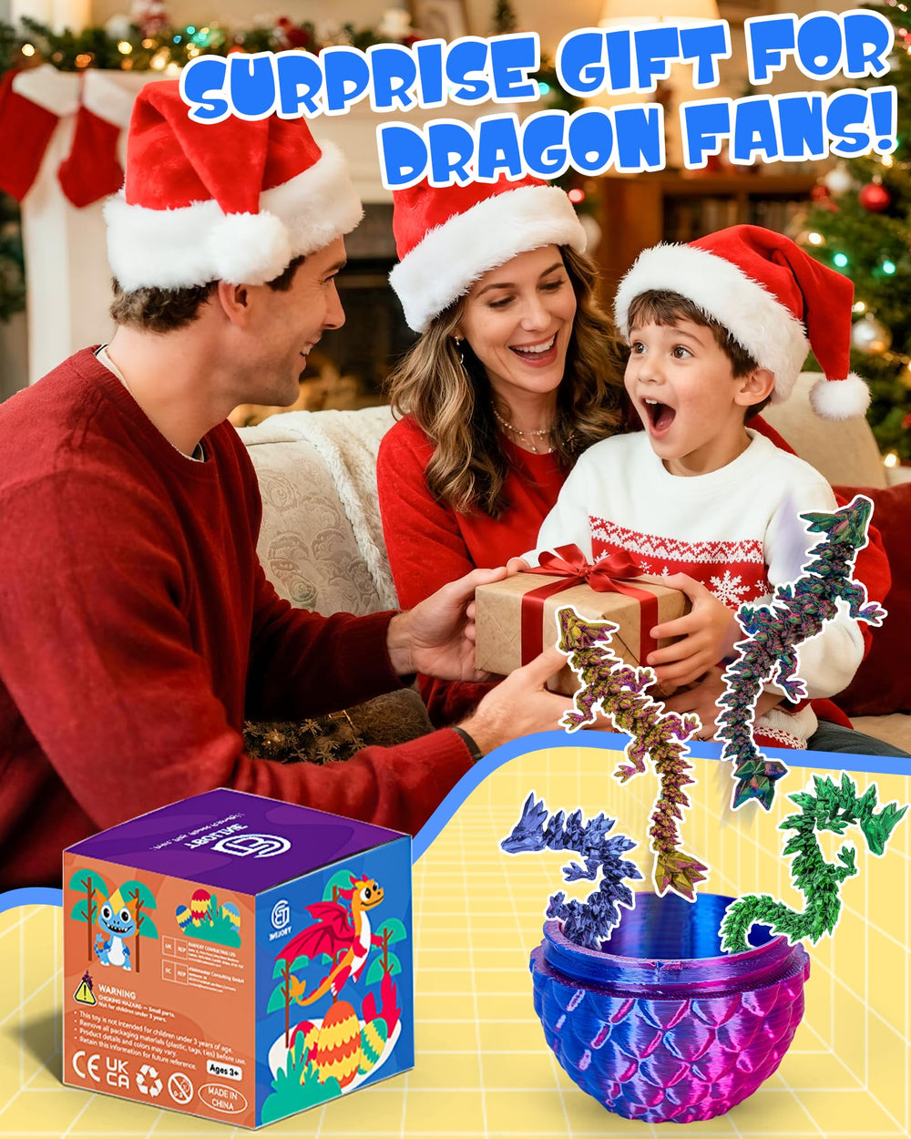 TBOLINE fidget dragon poseable: tactile toy to calm hands and spark creativity.