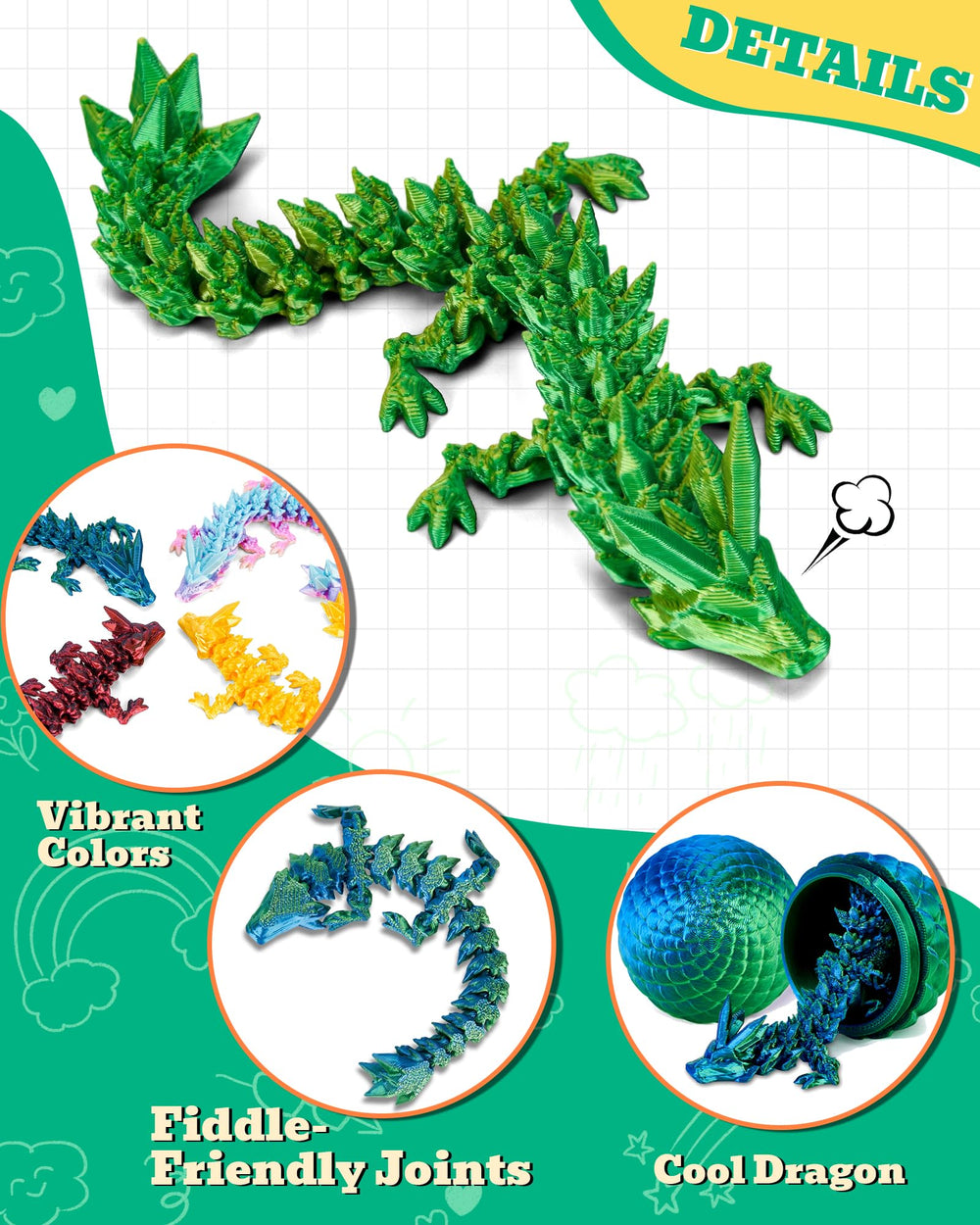 TBOLINE glow-in-the-dark dragon egg adds magical nighttime excitement.