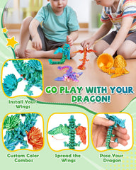 TBOLINE dragon with removable wings; customizable creature design for creative games.