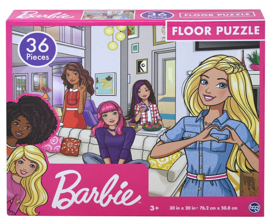 TCG Toys Barbie floor puzzle with 36 interlocking pieces for creative play and color learning