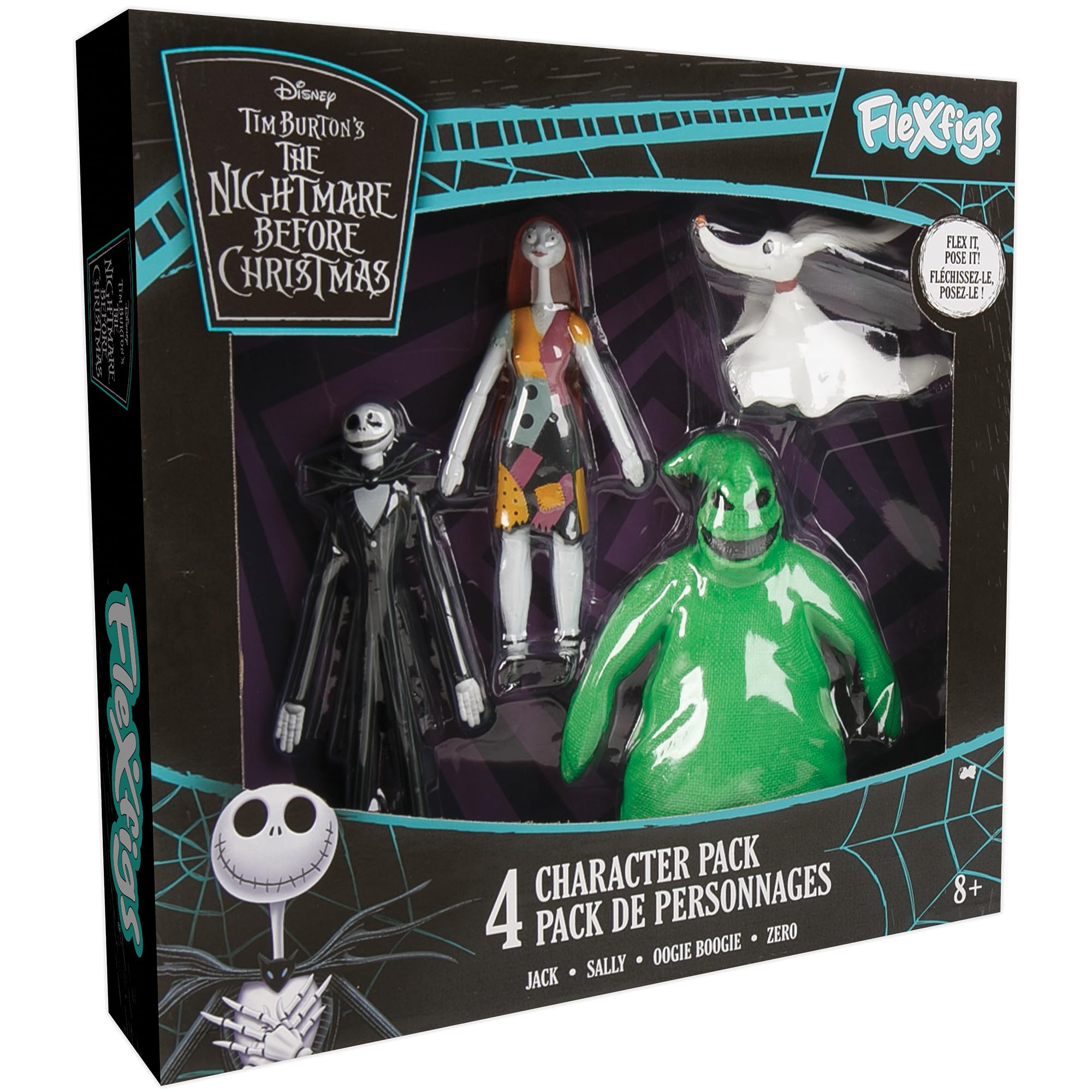 TCG Toys FleXfigs four-pack Nightmare display poses on a shelf.