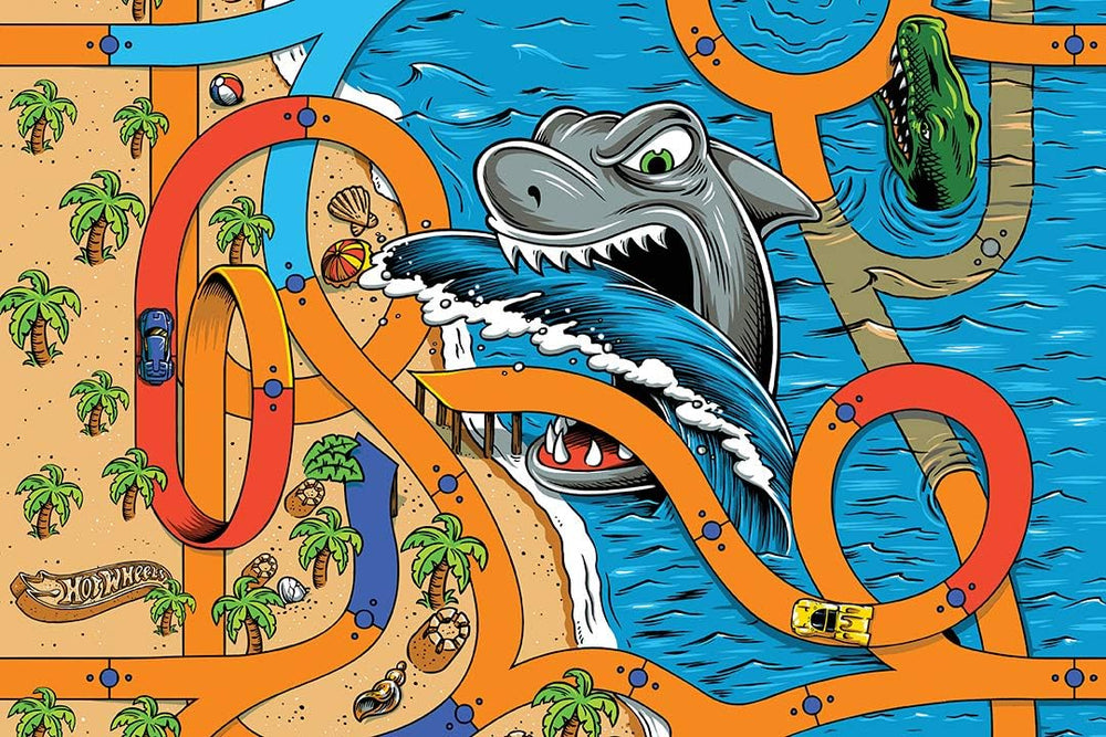 Hot Wheels puzzle interlocking edges by TCG Toys ensures sturdy assembly and long lasting fun