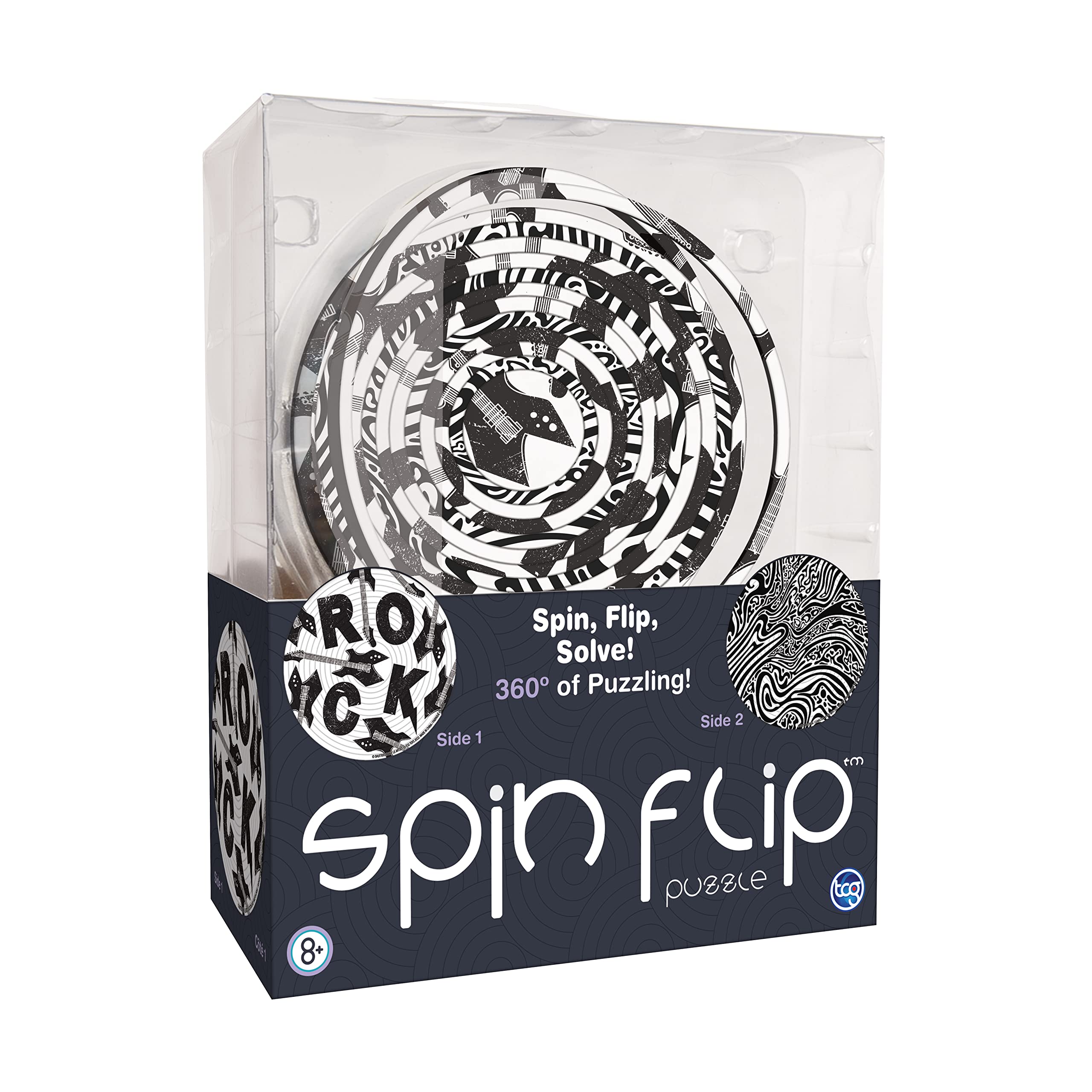 TCG Toys Spin Flip Puzzle Hypnotic dual-images side view promotes focus and calm