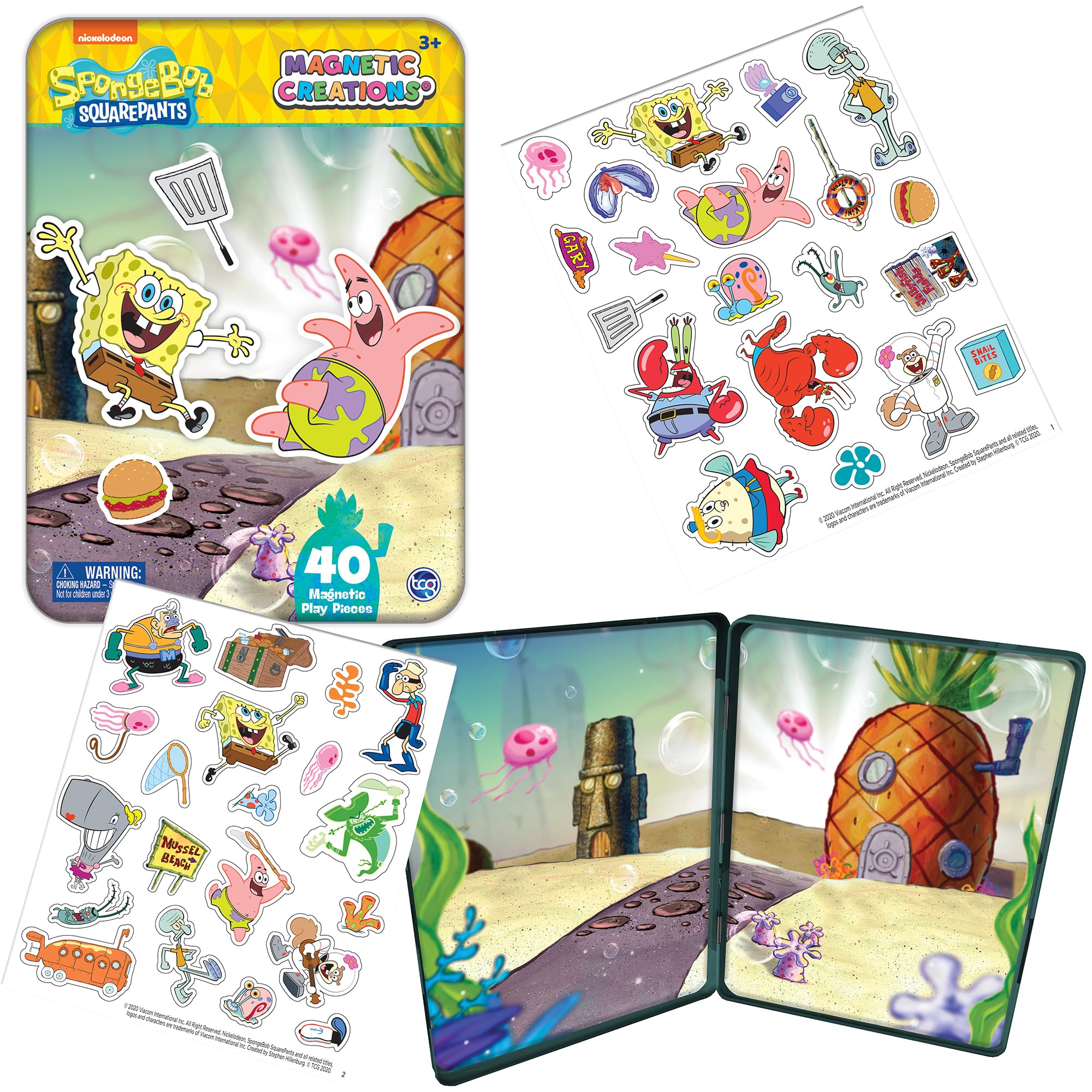 TCG Toys SpongeBob Magnetic Creations licensed set for Bikini Bottom adventures.