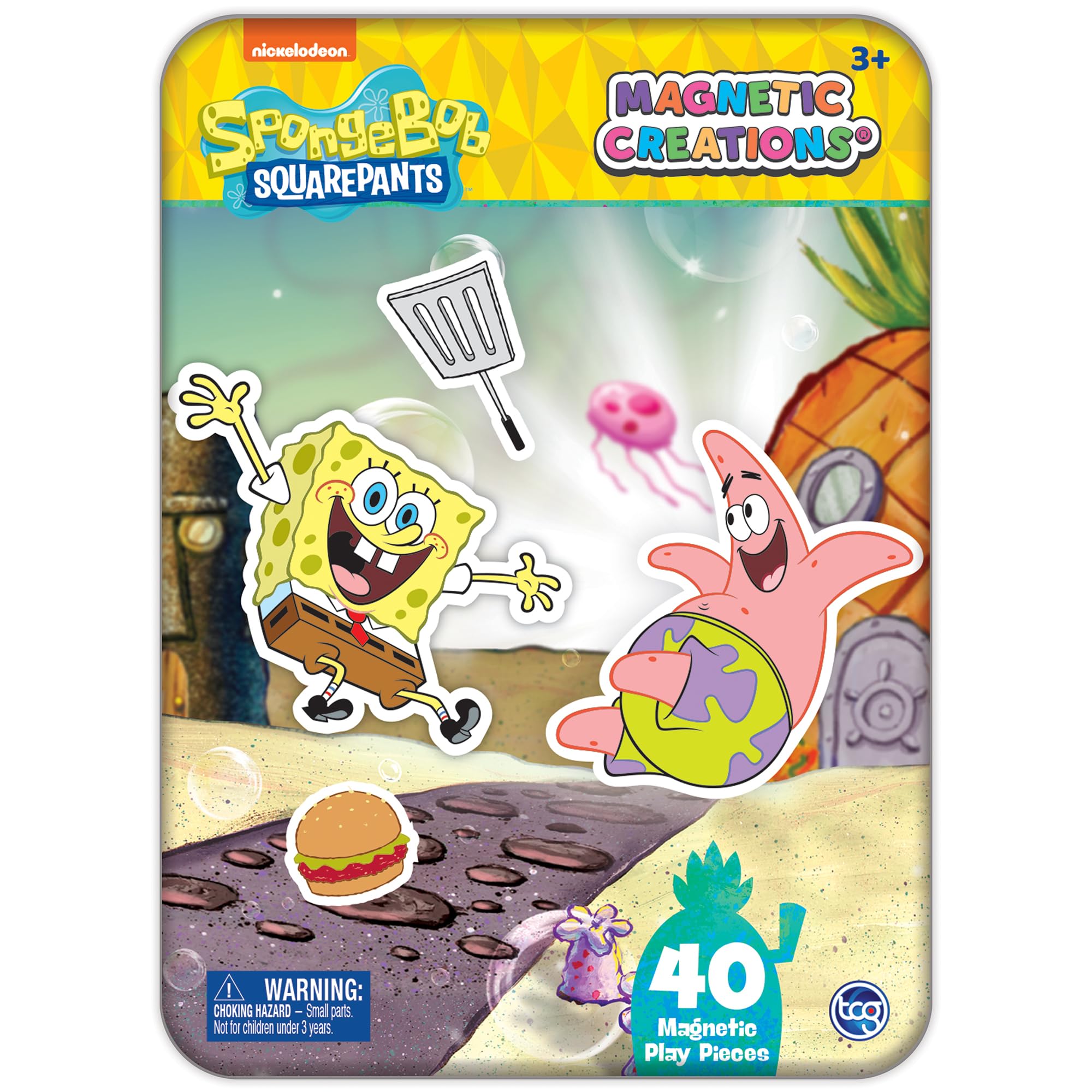 TCG Toys SpongeBob Magnetic Creations dress up magnets inviting imaginative storytelling.