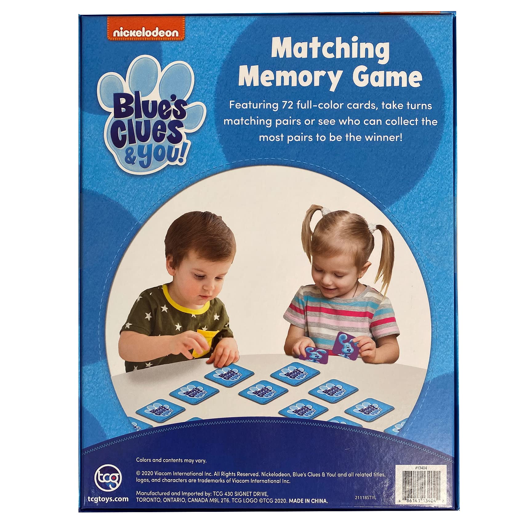 TCG Toys UPD Blues Clues Memory Game contents view highlights durable materials
