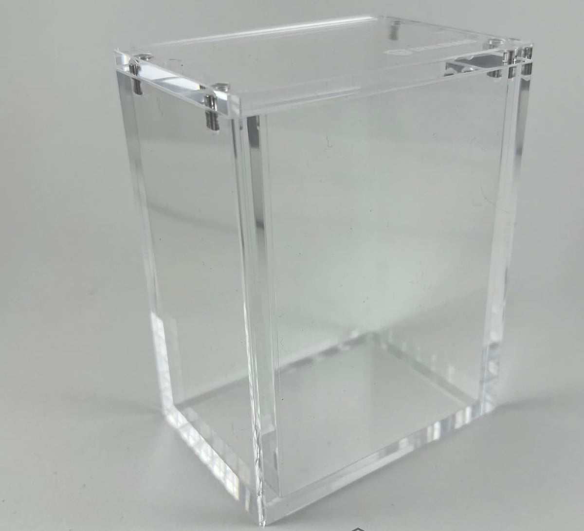 TCGHalo booster bundle acrylic case with sliding lid for secure, UV-protected display