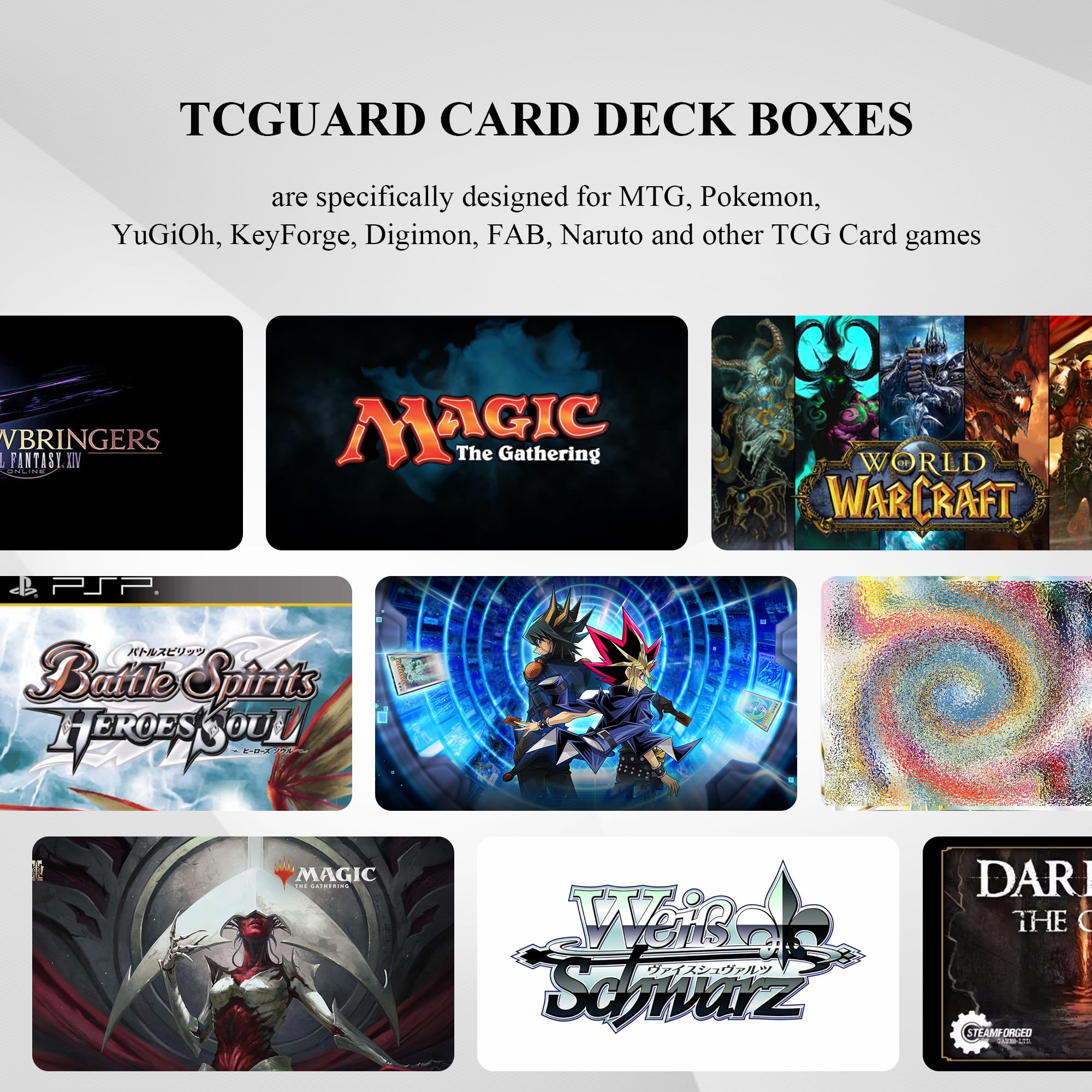 TCGUARD deck box PU leather exterior adds durable, premium feel
