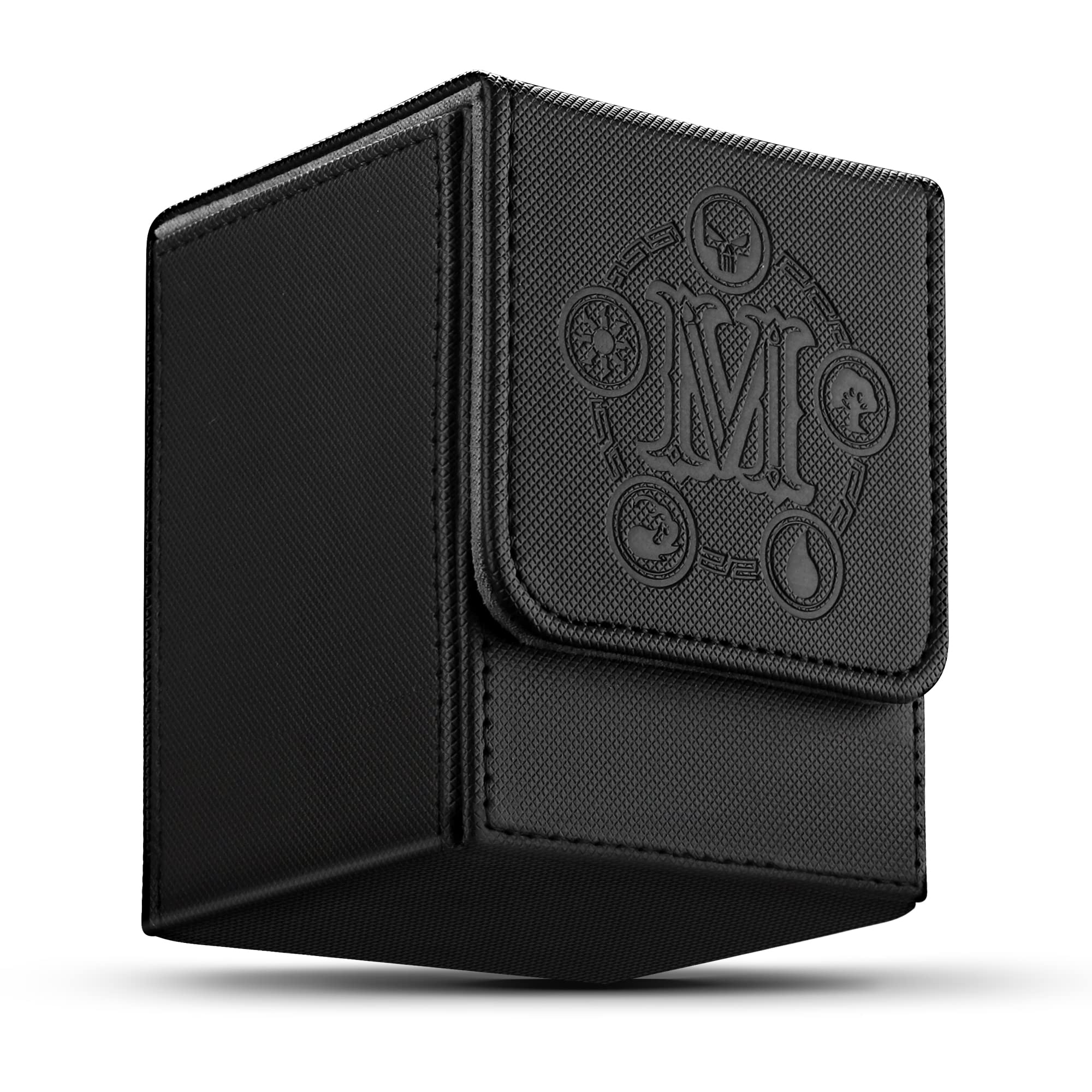 TCGUARD deck box vertical black for portable card storage and protection