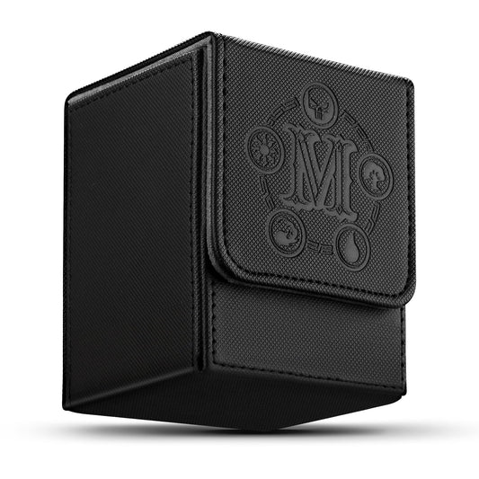 TCGUARD deck box vertical black for portable card storage and protection