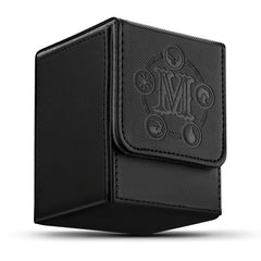 TCGUARD deck box vertical black for portable card storage and protection