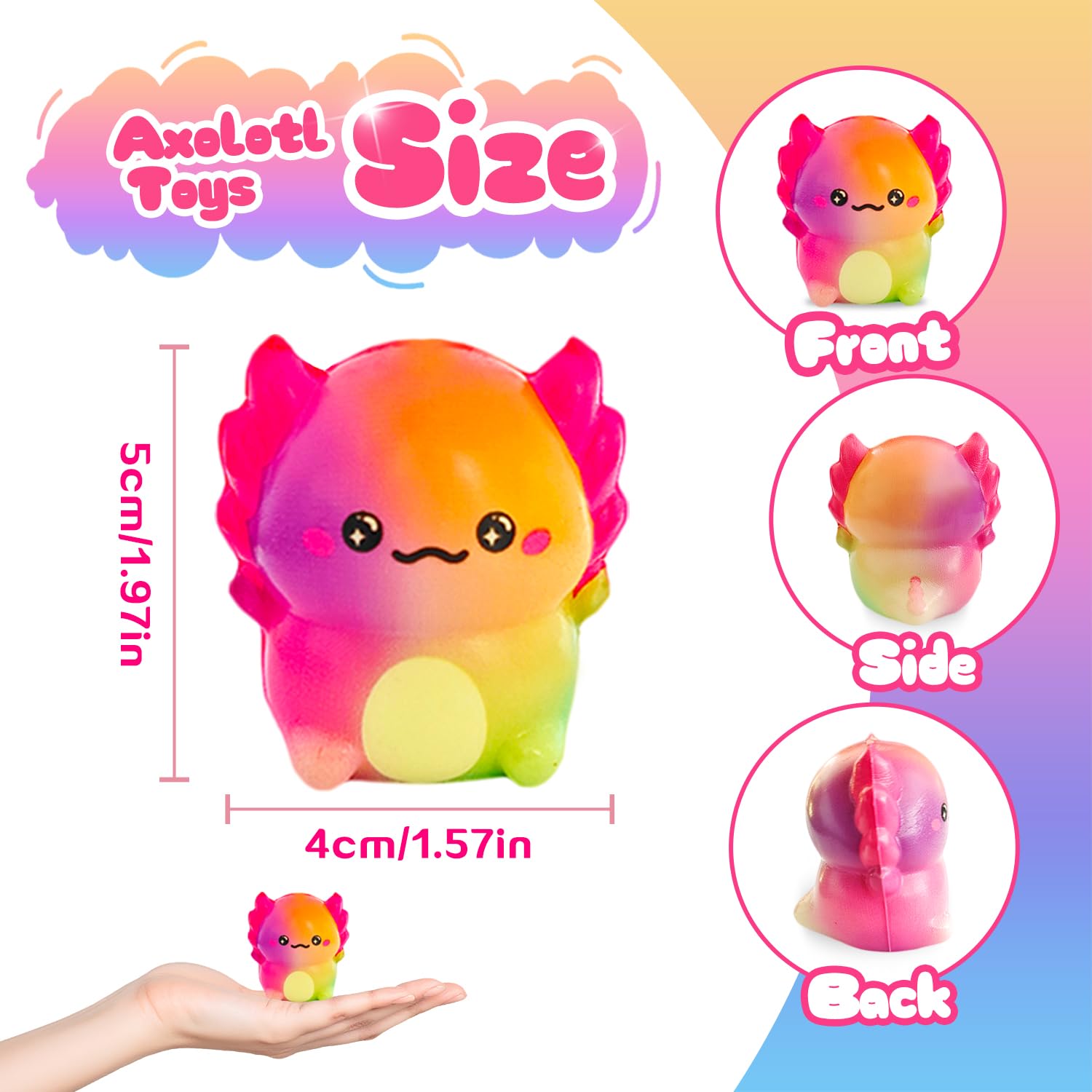 Tcnroy axolotl squishy slow-rise texture offers calming tactile play