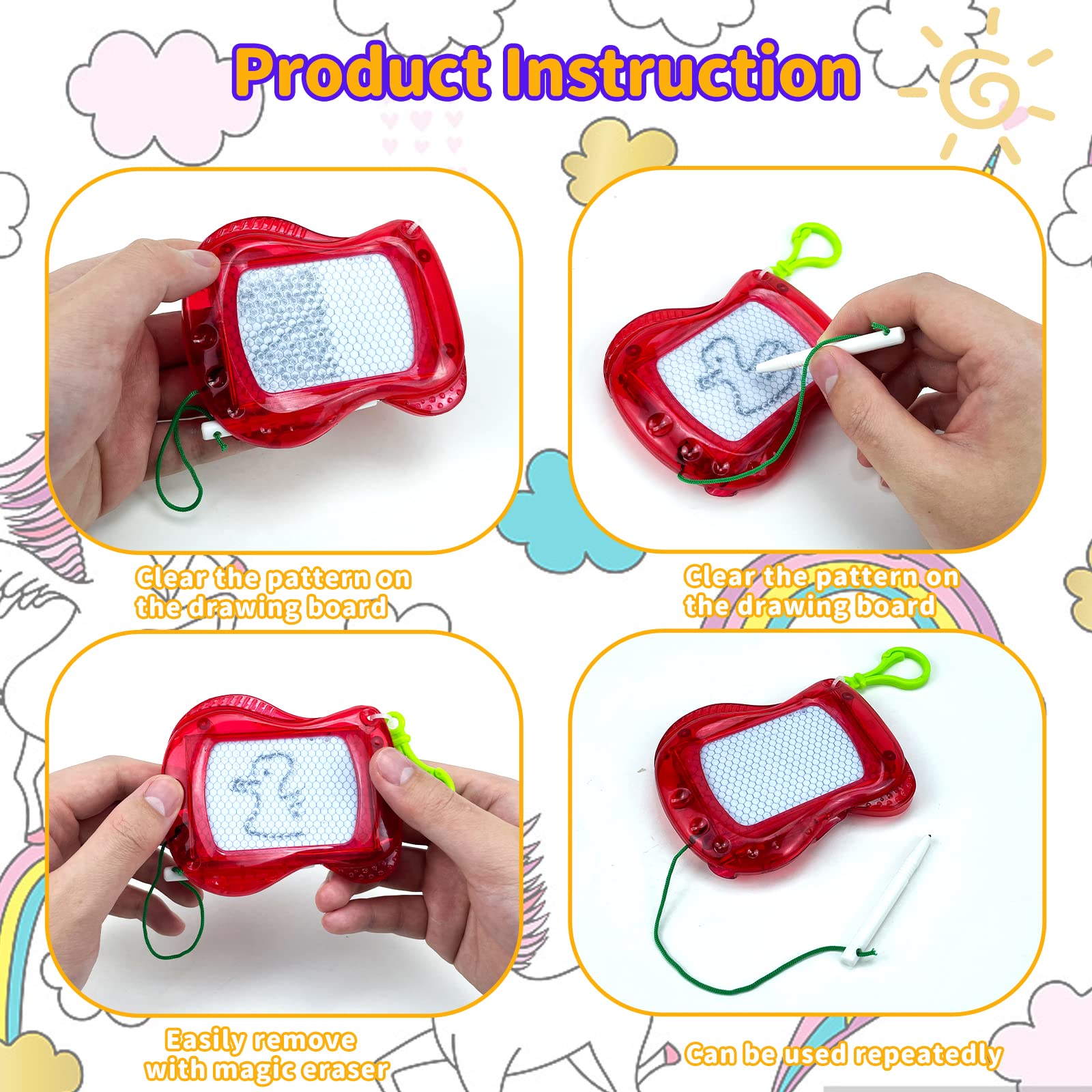 Tcvents erasable mini drawing board for quick redraws and practice
