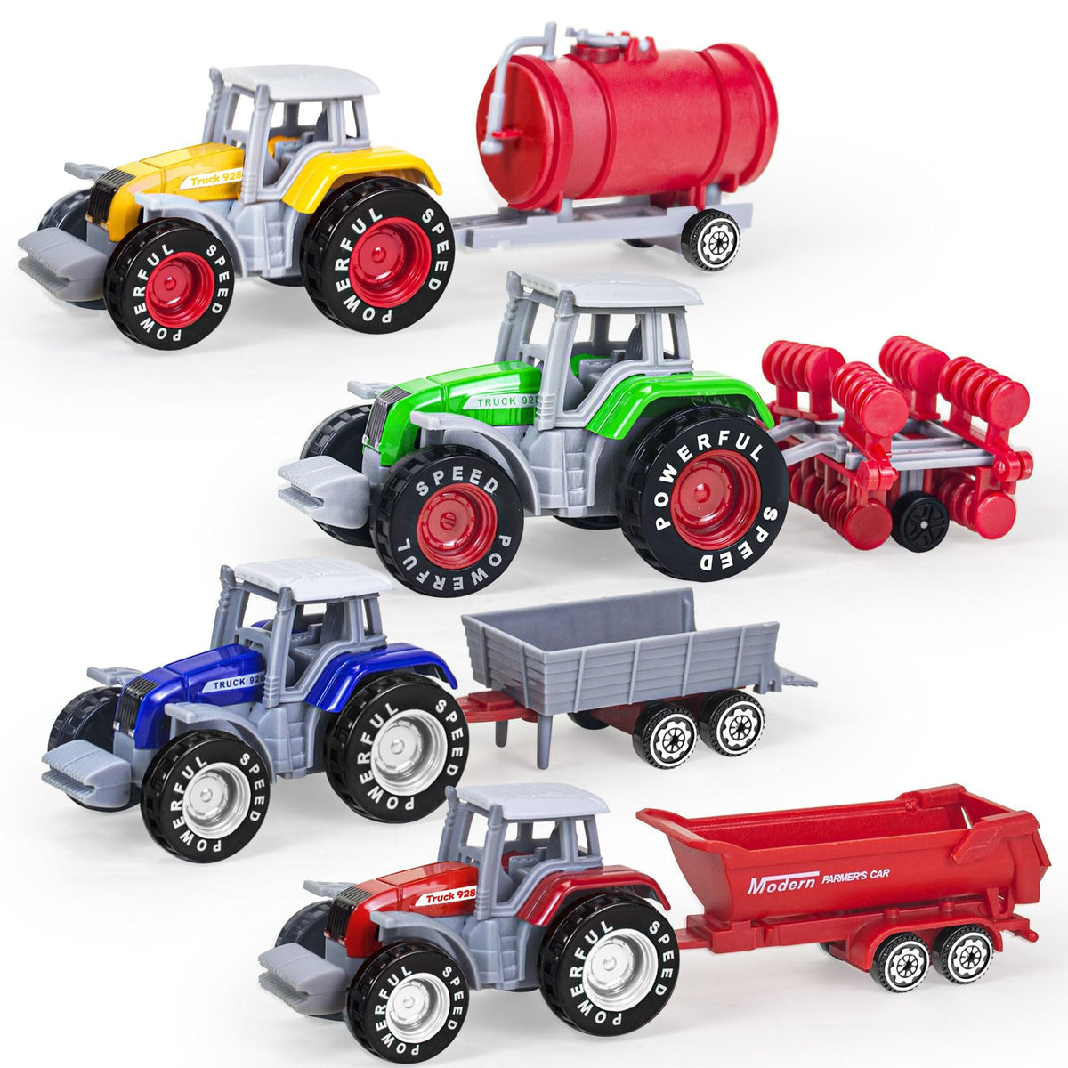 Tcvents tillage tractor toy with durable alloy build for lasting farm play.