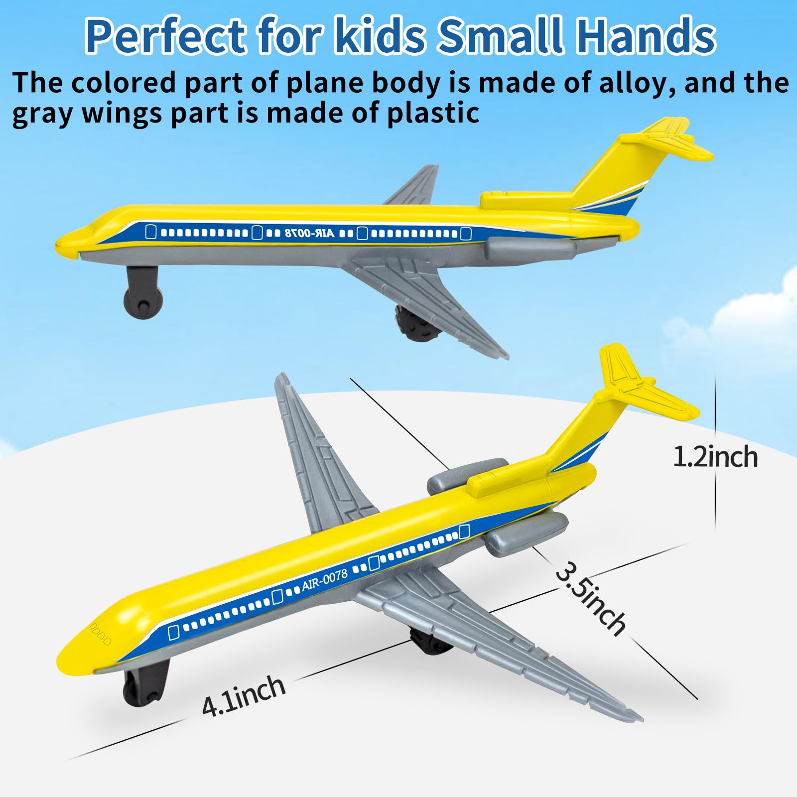 Tcvents diecast airplane model with realistic details to spark pretend travel adventures.