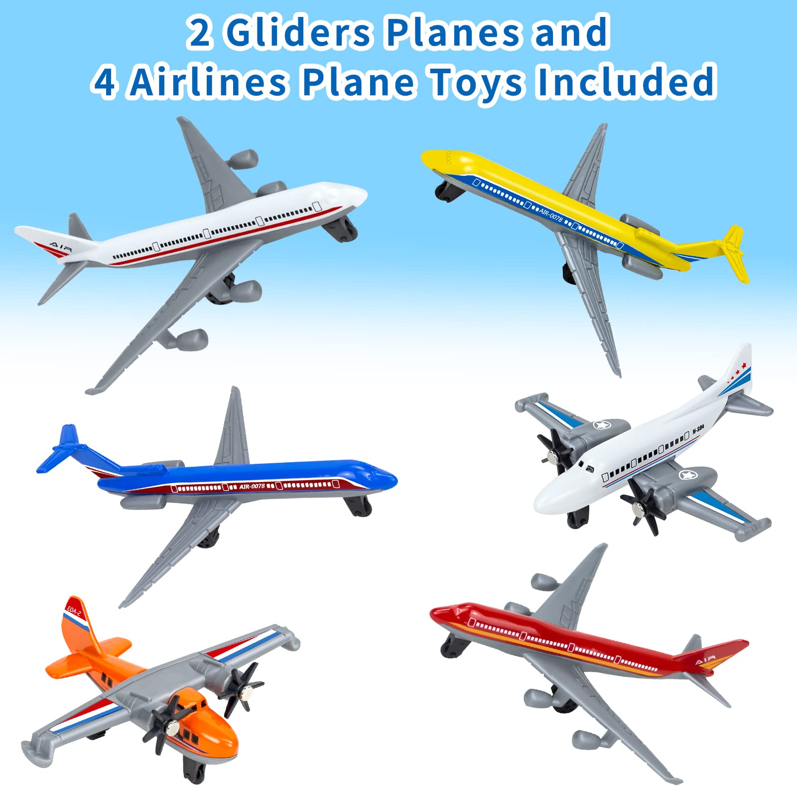 Tcvents toy airplane glider with bright finish, durable for active play and storytelling.