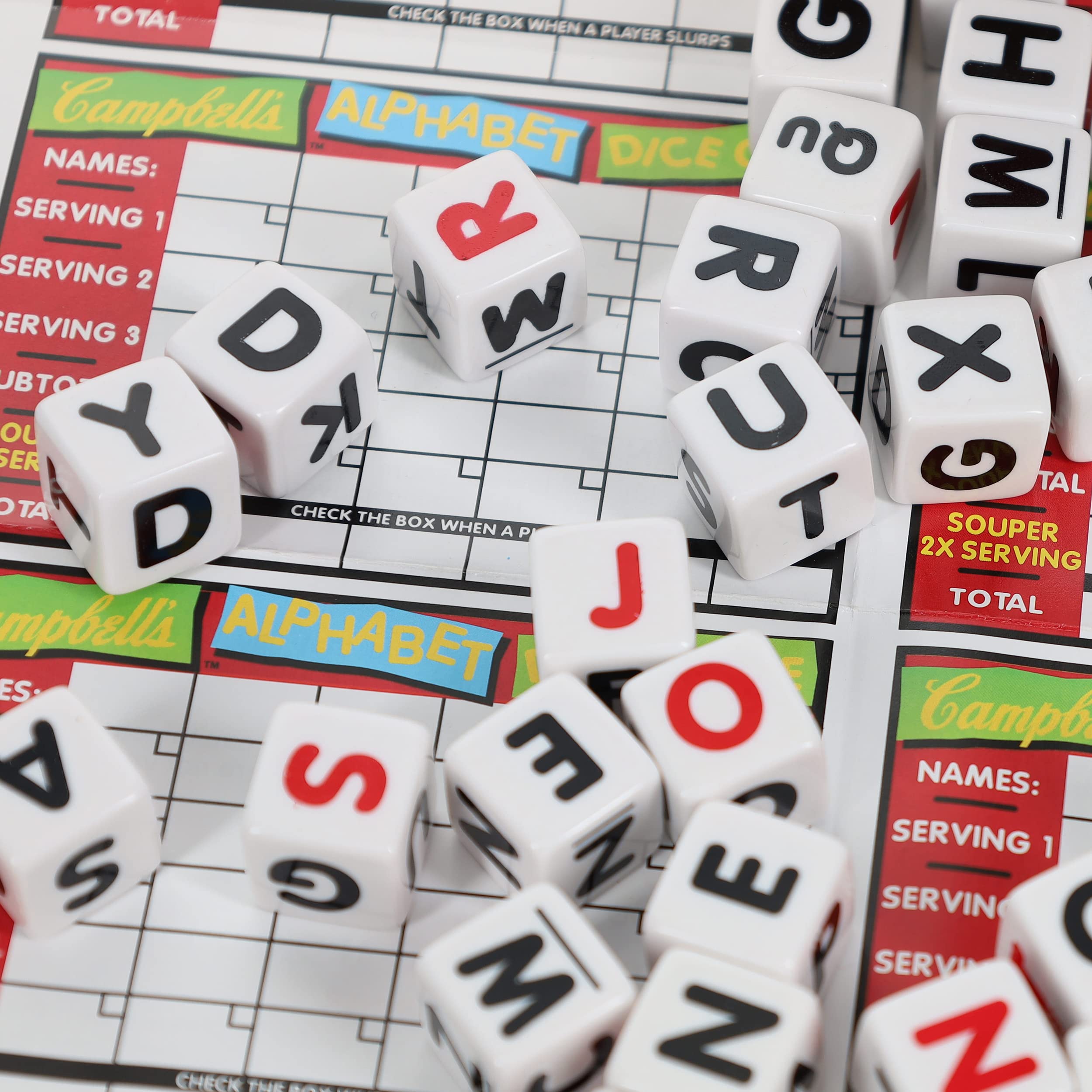 TDC Games Campbell's Alphabet Dice Game durable can design for longevity