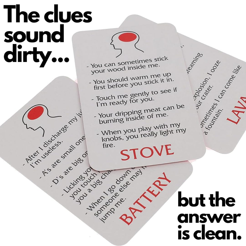 TDC Games Travel Dirty Minds cards spread — playful clues for date nights and gatherings