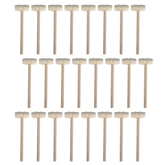 TDOCK 24-piece mini wooden hammers with natural wood finish for durable play