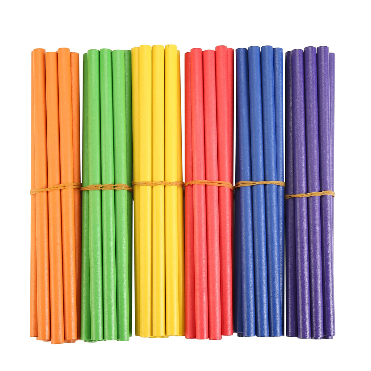 TDOCK rhythm sticks in a 12-inch six-color pack for classroom rhythm practice