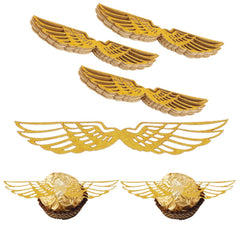 Teaaha gold wings chocolate decor with openwork design to add sophistication.