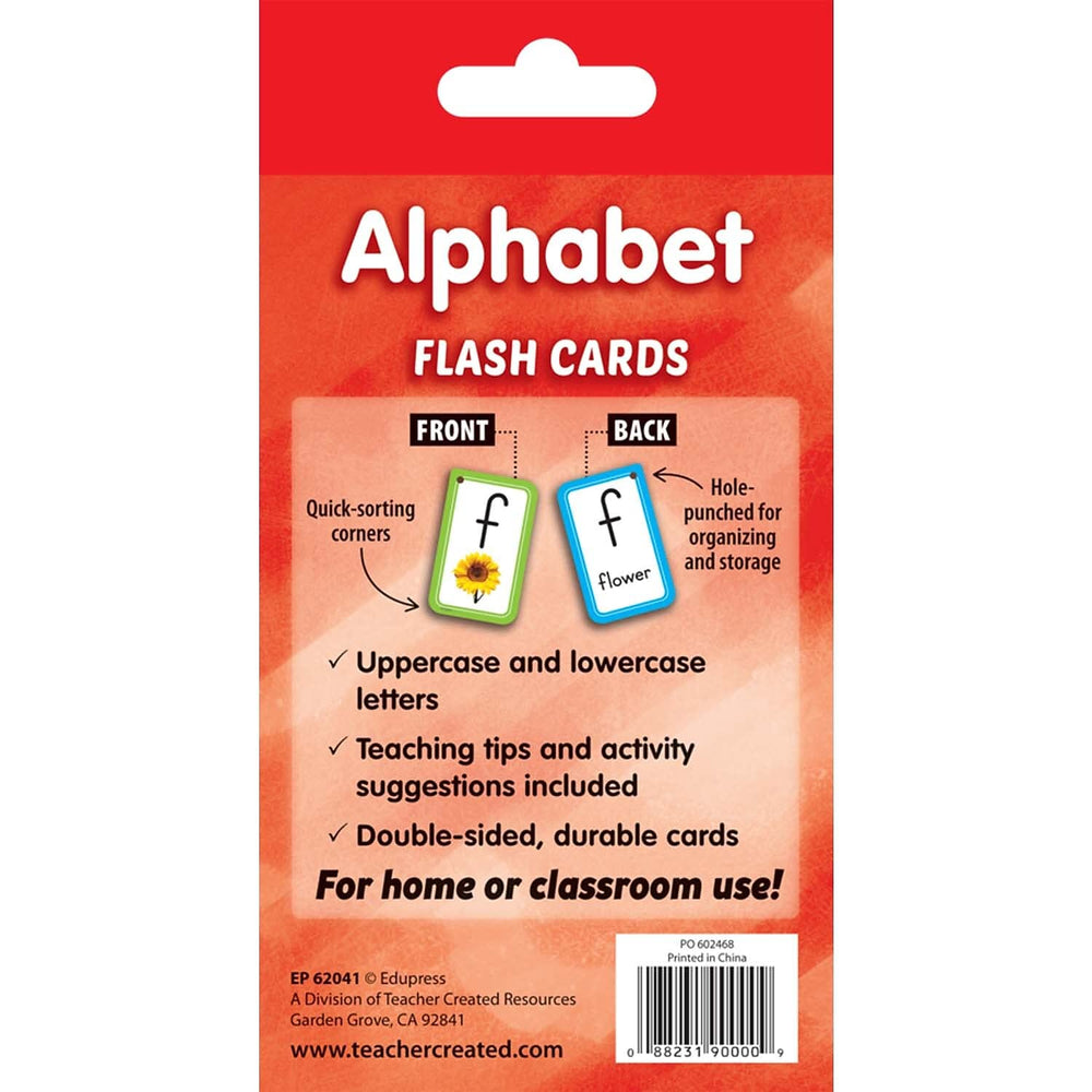 Teacher Created Resources Alphabet Flash Cards organized with ring for storage