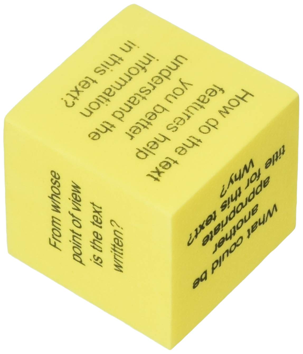 Teacher Created Resources foam nonfiction comprehension cubes in use support collaborative discussion and reflection.