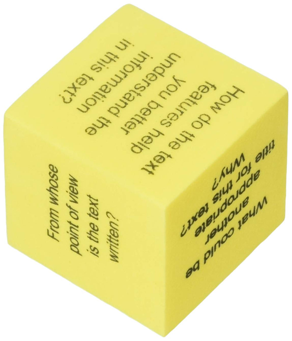 Teacher Created Resources foam nonfiction comprehension cubes in use support collaborative discussion and reflection.