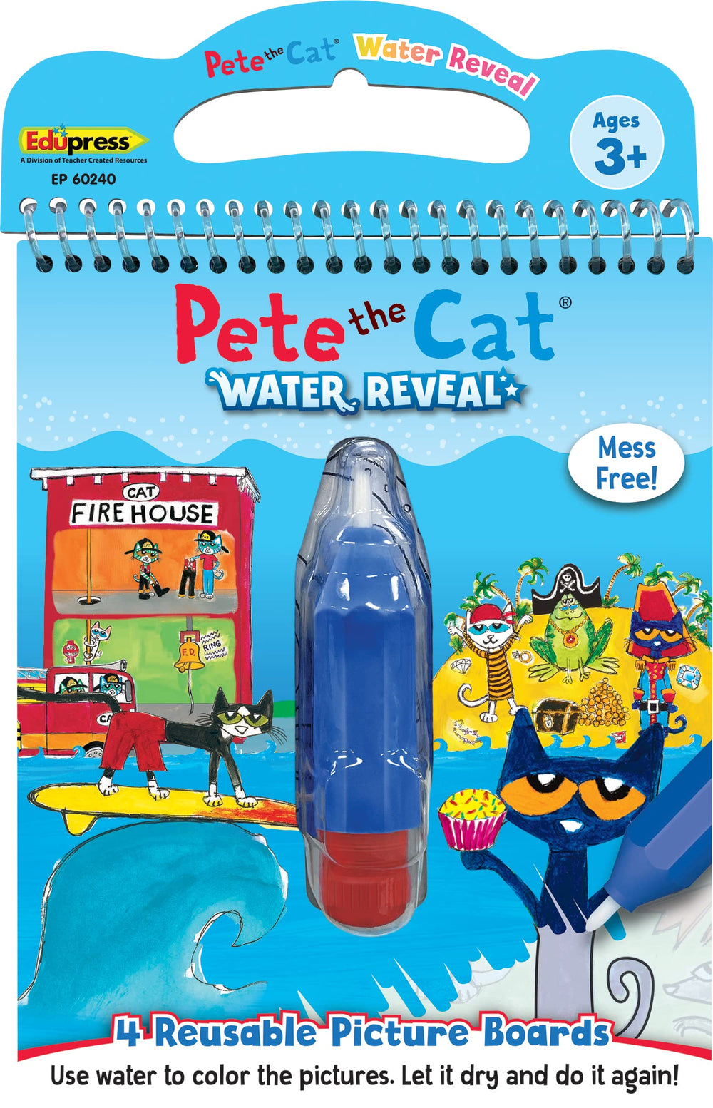 Teacher Created Resources Pete the Cat Water Reveal boards showing color reveal play