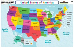 Teacher Created Resources USA Map Learning Mat writing-on-wipe-off close-up for reuse