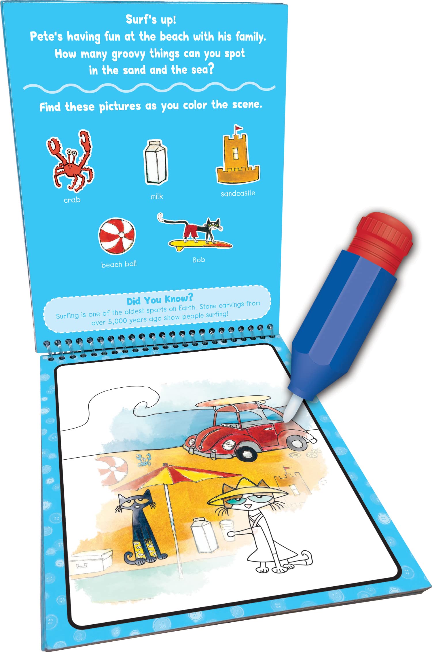 Water pen refillable with Pete the Cat Water Reveal set for endless color reveals