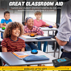 Teacher's Choice battery-powered setup for quick, cable-free arrangement.