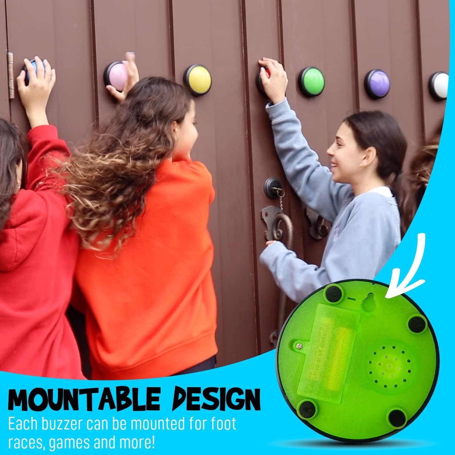 Teacher's Choice light-up buzzer system eight-player setup for group play.