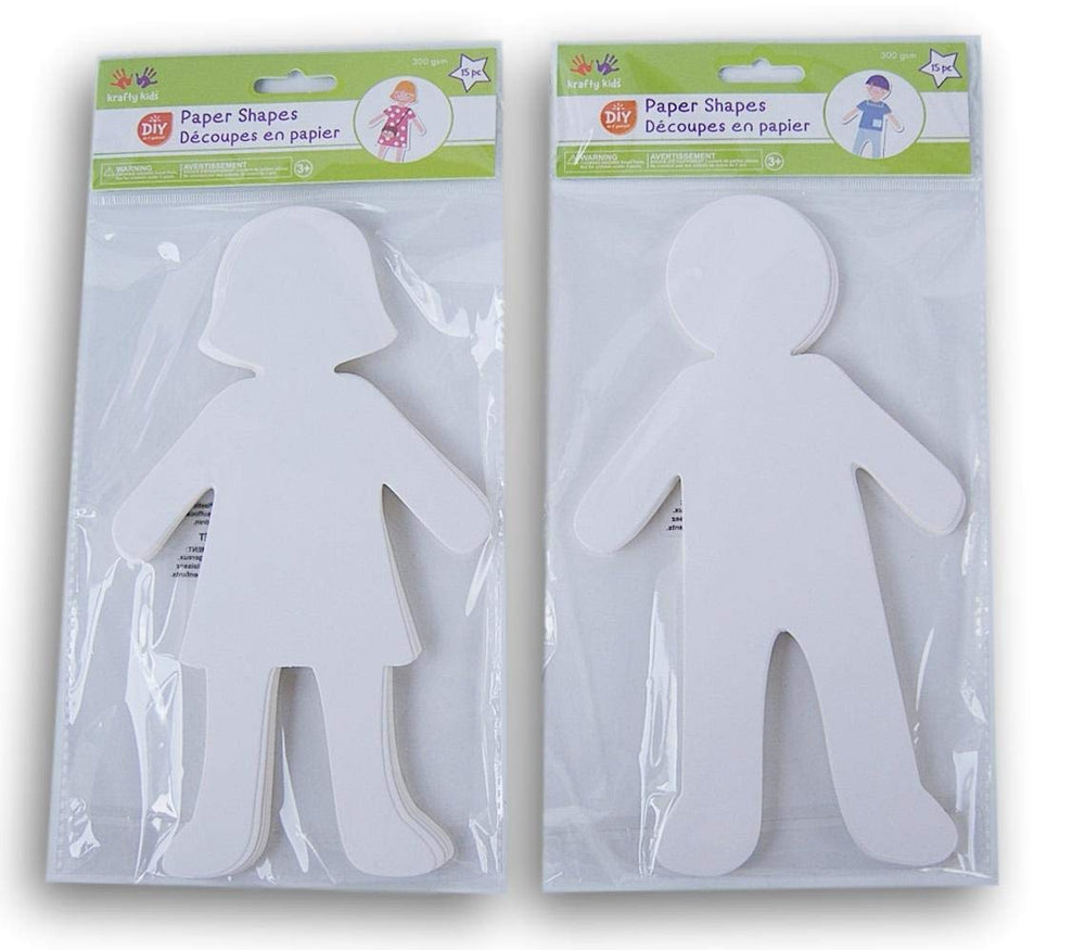 Teaching Tree Paper People Boy 5x9 figure ready for coloring and classroom storytelling.