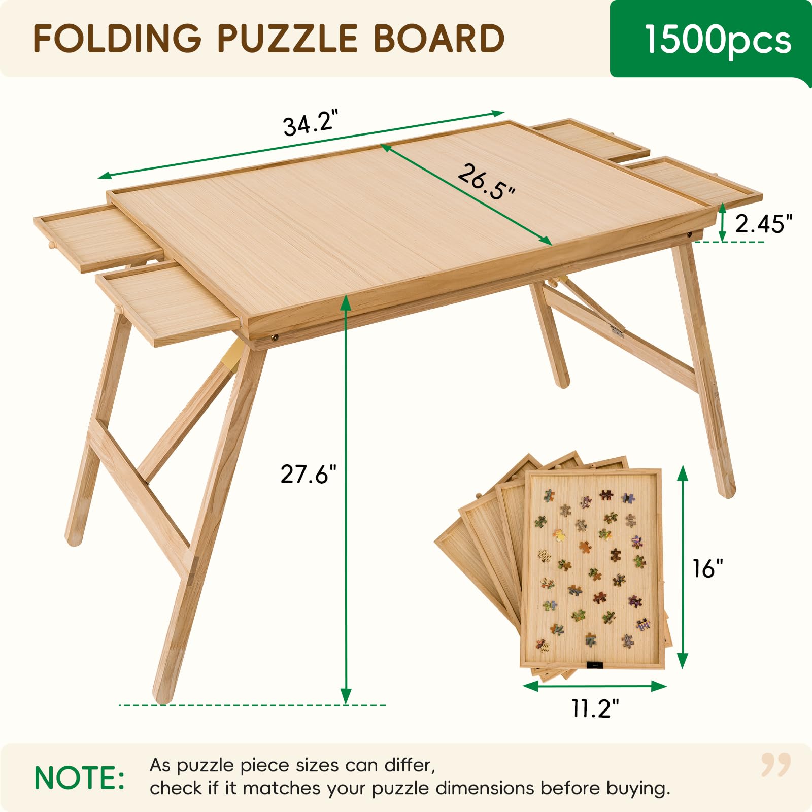 TEAKMAMA four drawers keep puzzle pieces neatly sorted