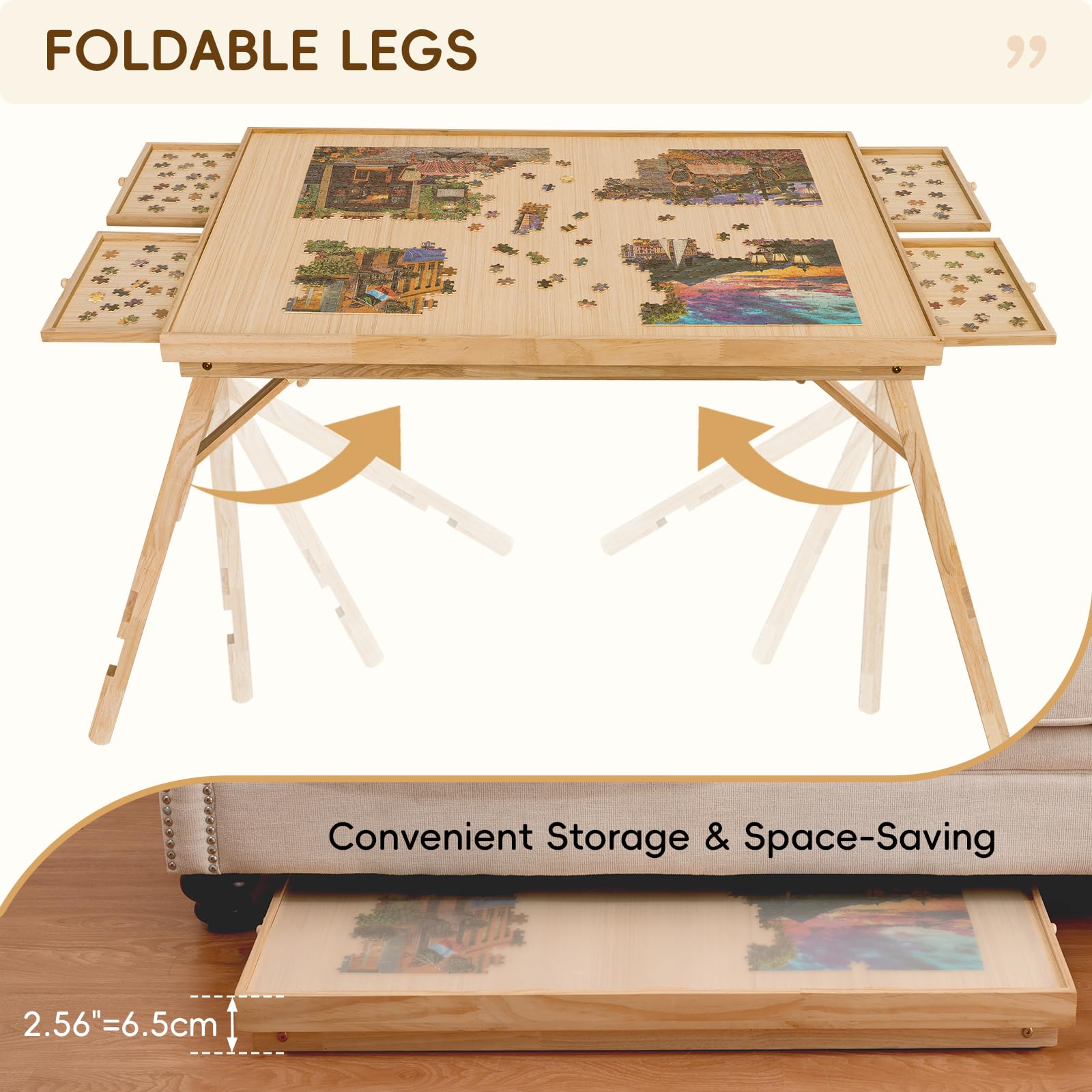 TEAKMAMA large puzzle board cover protects progress from dust and spills.